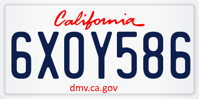 CA license plate 6XOY586
