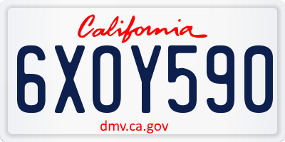 CA license plate 6XOY590
