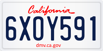 CA license plate 6XOY591