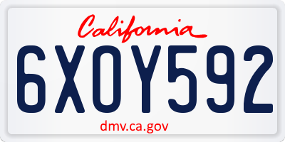 CA license plate 6XOY592