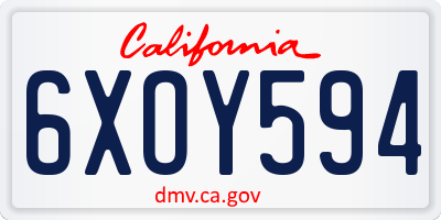 CA license plate 6XOY594