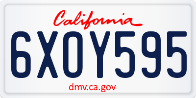 CA license plate 6XOY595