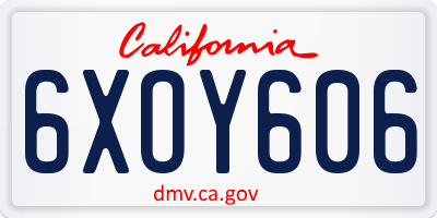CA license plate 6XOY606