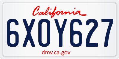 CA license plate 6XOY627