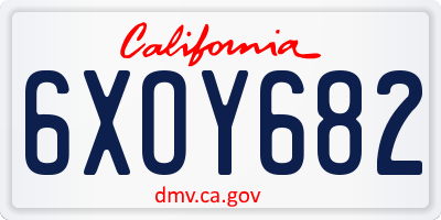 CA license plate 6XOY682