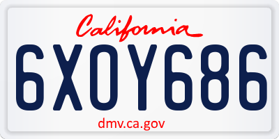 CA license plate 6XOY686