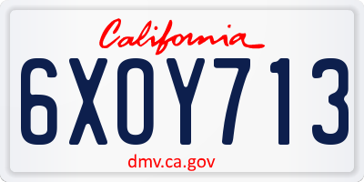 CA license plate 6XOY713
