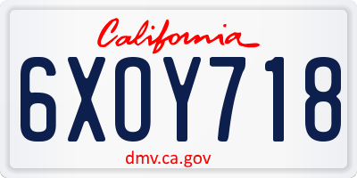 CA license plate 6XOY718
