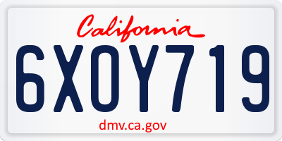 CA license plate 6XOY719
