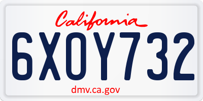 CA license plate 6XOY732