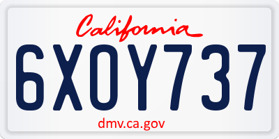 CA license plate 6XOY737