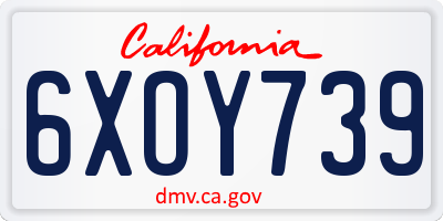 CA license plate 6XOY739