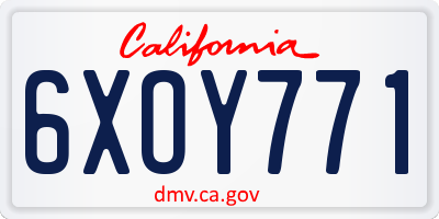 CA license plate 6XOY771