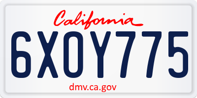 CA license plate 6XOY775