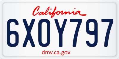 CA license plate 6XOY797