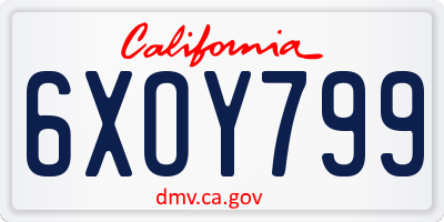 CA license plate 6XOY799