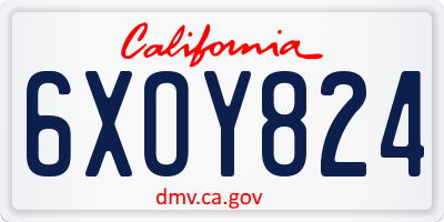 CA license plate 6XOY824