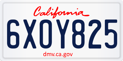 CA license plate 6XOY825