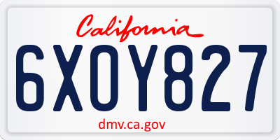 CA license plate 6XOY827