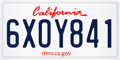 CA license plate 6XOY841
