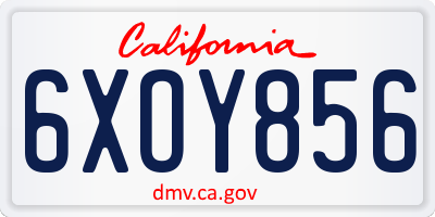 CA license plate 6XOY856