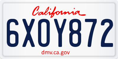 CA license plate 6XOY872