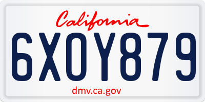 CA license plate 6XOY879