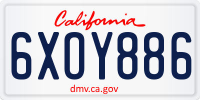 CA license plate 6XOY886