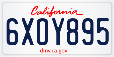 CA license plate 6XOY895