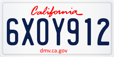 CA license plate 6XOY912