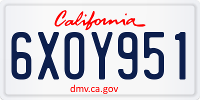 CA license plate 6XOY951