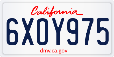 CA license plate 6XOY975