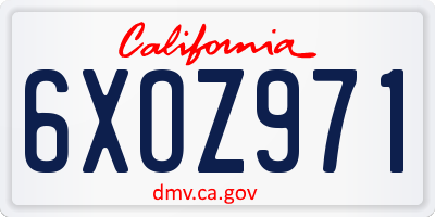 CA license plate 6XOZ971