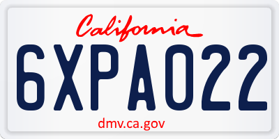 CA license plate 6XPA022