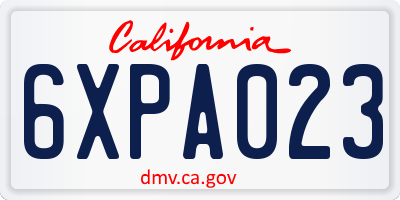 CA license plate 6XPA023
