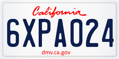 CA license plate 6XPA024