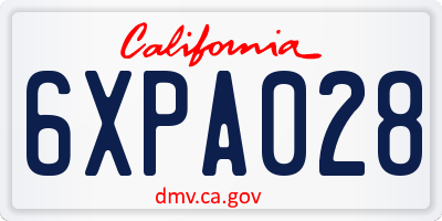 CA license plate 6XPA028