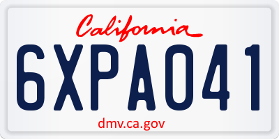 CA license plate 6XPA041