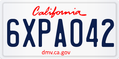 CA license plate 6XPA042