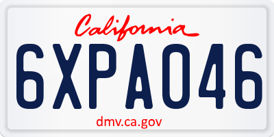 CA license plate 6XPA046