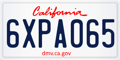 CA license plate 6XPA065