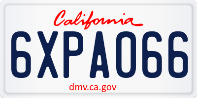 CA license plate 6XPA066