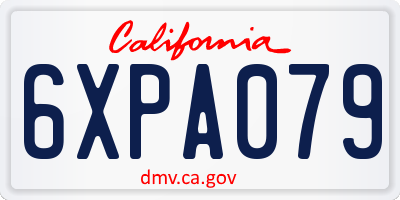CA license plate 6XPA079