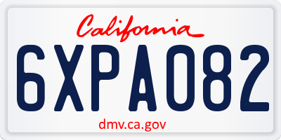 CA license plate 6XPA082