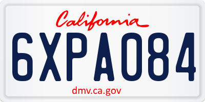 CA license plate 6XPA084