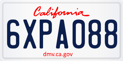 CA license plate 6XPA088