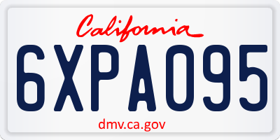 CA license plate 6XPA095