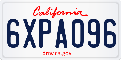 CA license plate 6XPA096
