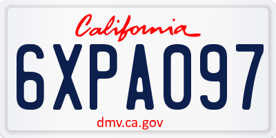 CA license plate 6XPA097