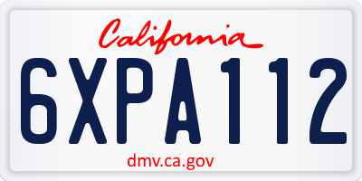 CA license plate 6XPA112